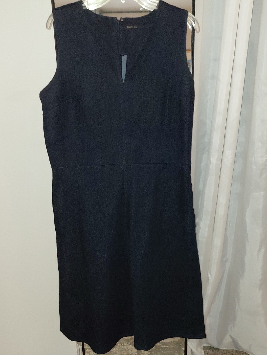Sleeveless Denim Shift Dress - Classic Women's Dress
